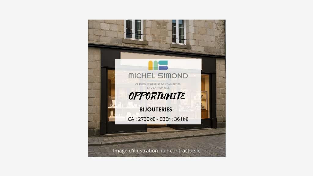 Vente bijouterie-horlogerie sous enseigne Morbihan