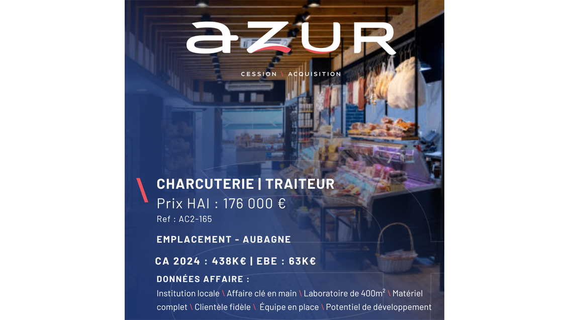 VENTE Charcuterie Traiteur à Aubagne