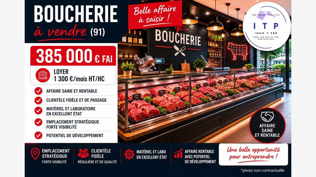 AV magnifique boucherie au coeur de l'Essonne (91)