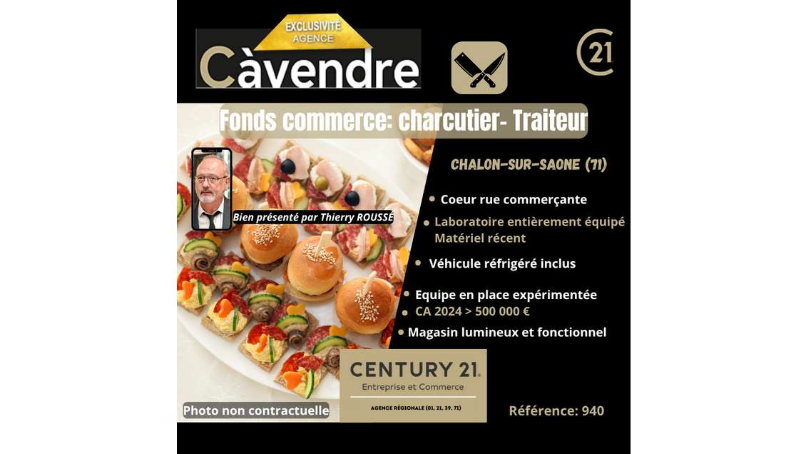 Vente FDC Charcutier Traiteur à Chalon sur Saône