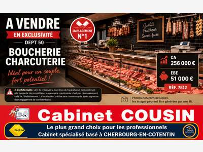 Cède boucherie charcuterie emplacement N°1 Manche