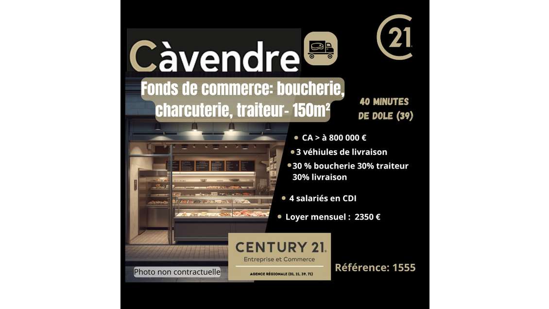A vendre boucherie charcuterie traiteur en Jura