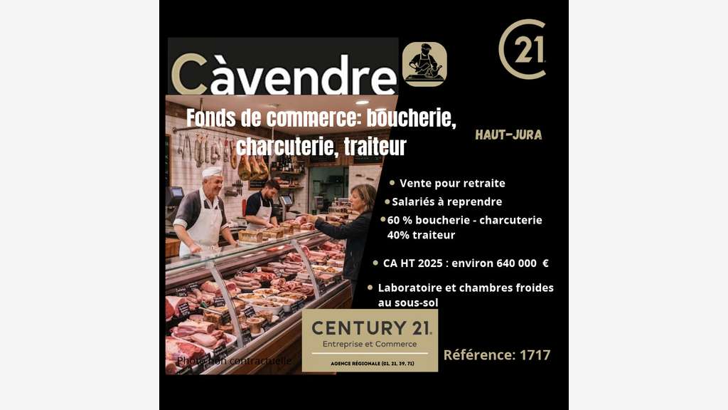 A CEDER Fonds de commerce Boucherie Charcuterie