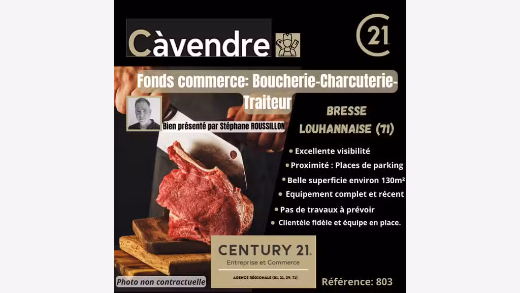 Vente FDC boucherie en Bresse Louhannaise