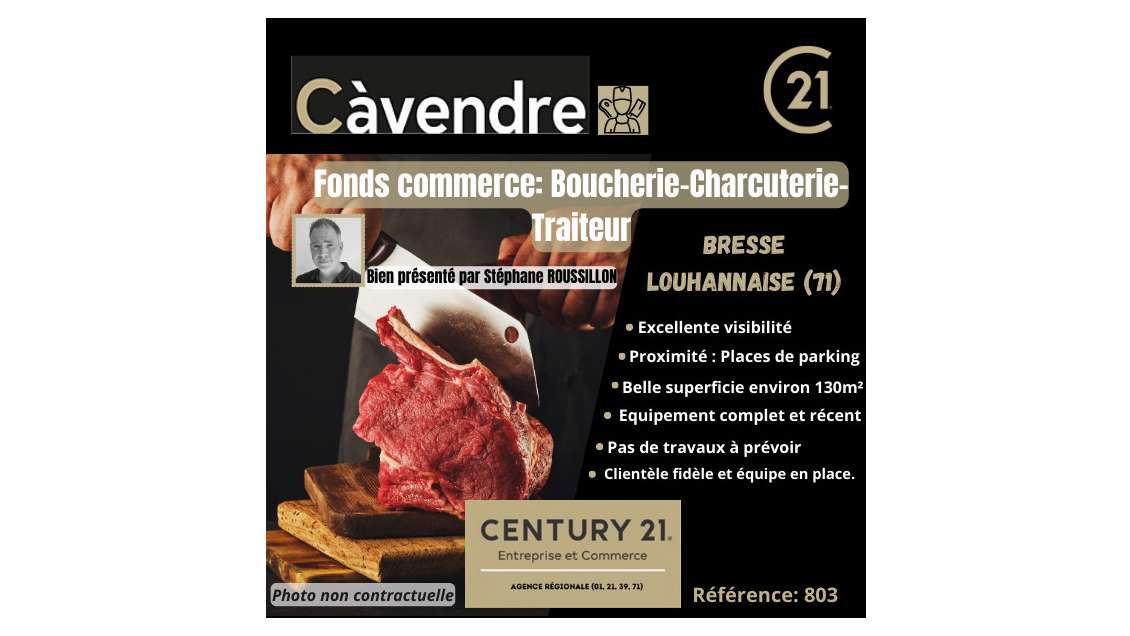 Vente FDC boucherie en Bresse Louhannaise