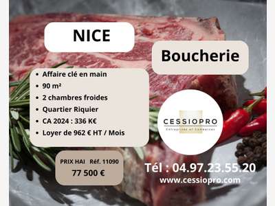 Vente boucherie équipement complet à Nice Riquier