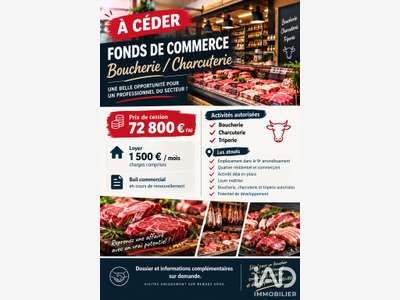 Vente boucherie charcuterie à Paris