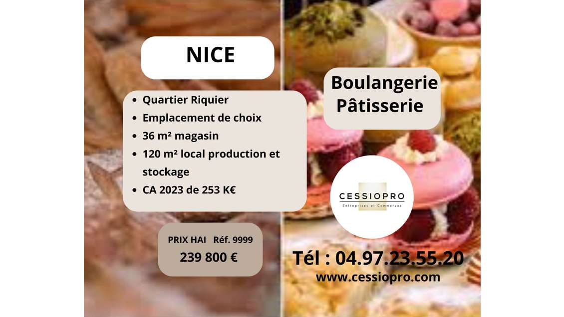 Cède boulangerie emplacement de choix Nice Riquier