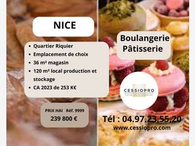 Cède boulangerie emplacement de choix Nice Riquier