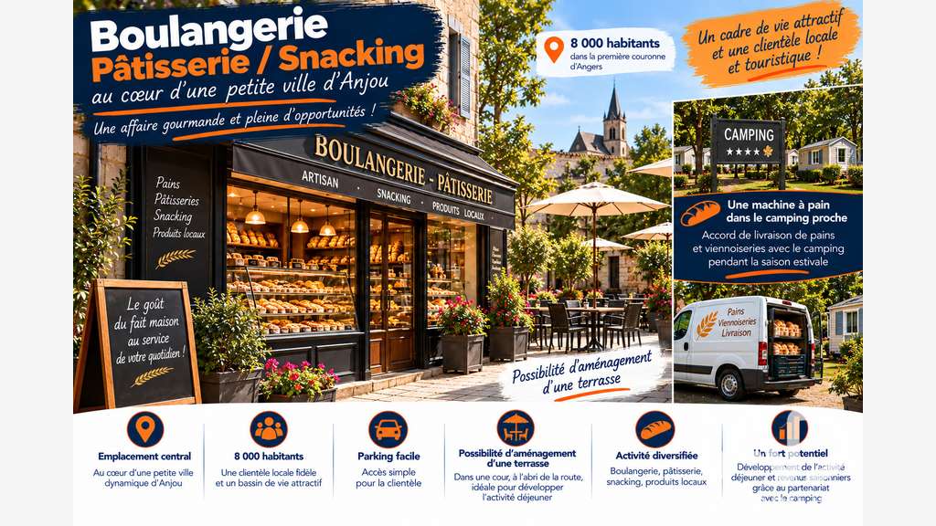 AV boulangerie patisserie en 1ère couronne Angers