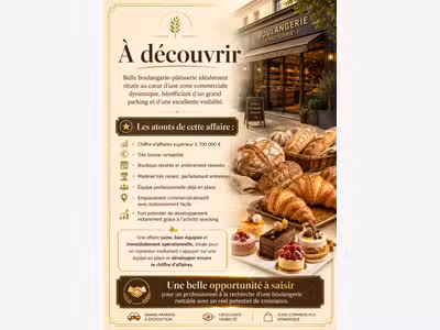 Vente belle boulangerie-pâtisserie en zc à Auray