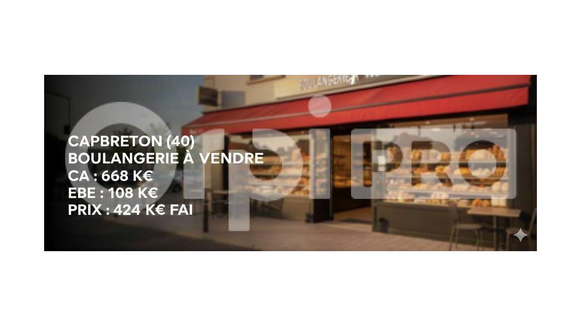 Vente boulangerie forte rentabilité à Capbreton