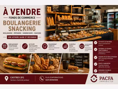 Vente snacking et boulangerie au centre de Castres