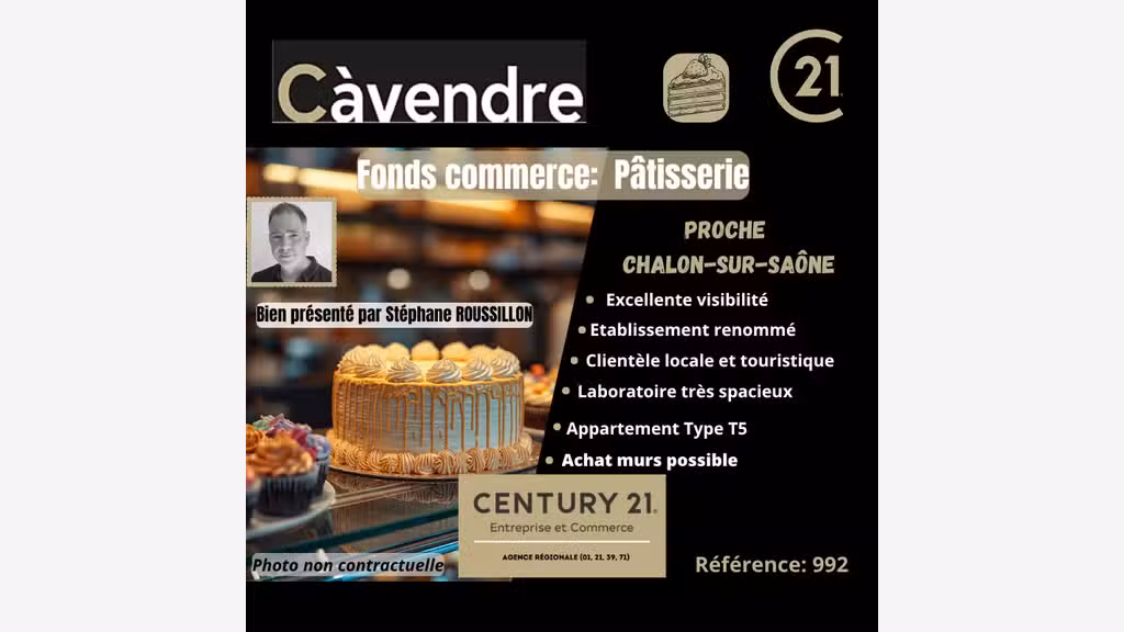 Vente FDC pâtisserie proche Chalon sur Saône