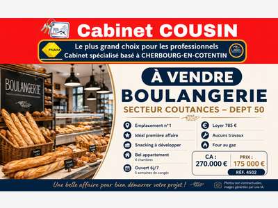 Vente boulangerie de 270m² empl N°1 à Coutances