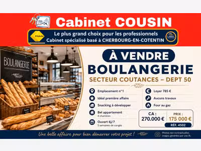 Vente boulangerie de 270m² empl N°1 à Coutances