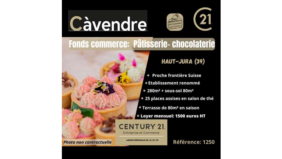 Vente fonds de commerce pâtisserie proche Suisse