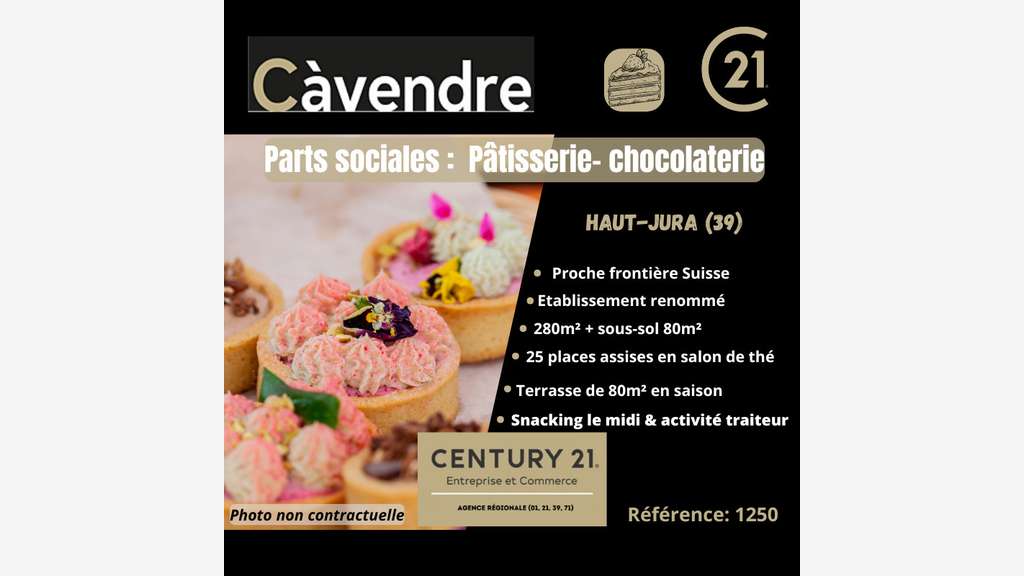 Cède 100 % parts sociales pâtisserie les Rousses