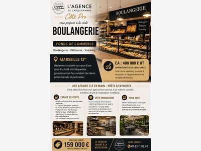 Opportunité à vendre FDC boulangerie à Marseille