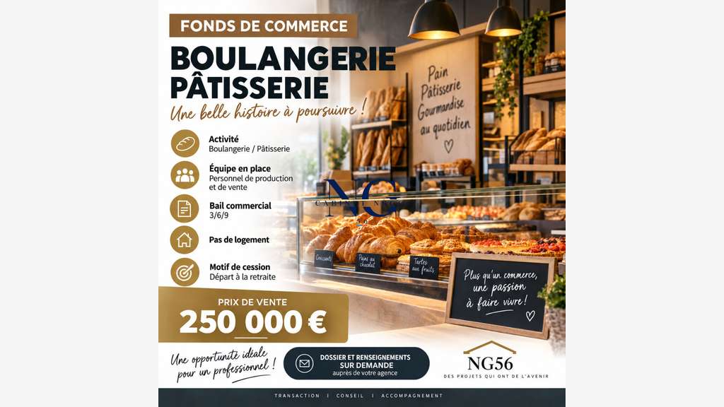 À vendre boulangerie-pâtisserie Golfe du Morbihan