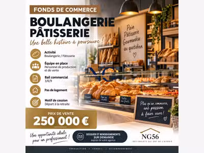 À vendre boulangerie-pâtisserie Golfe du Morbihan