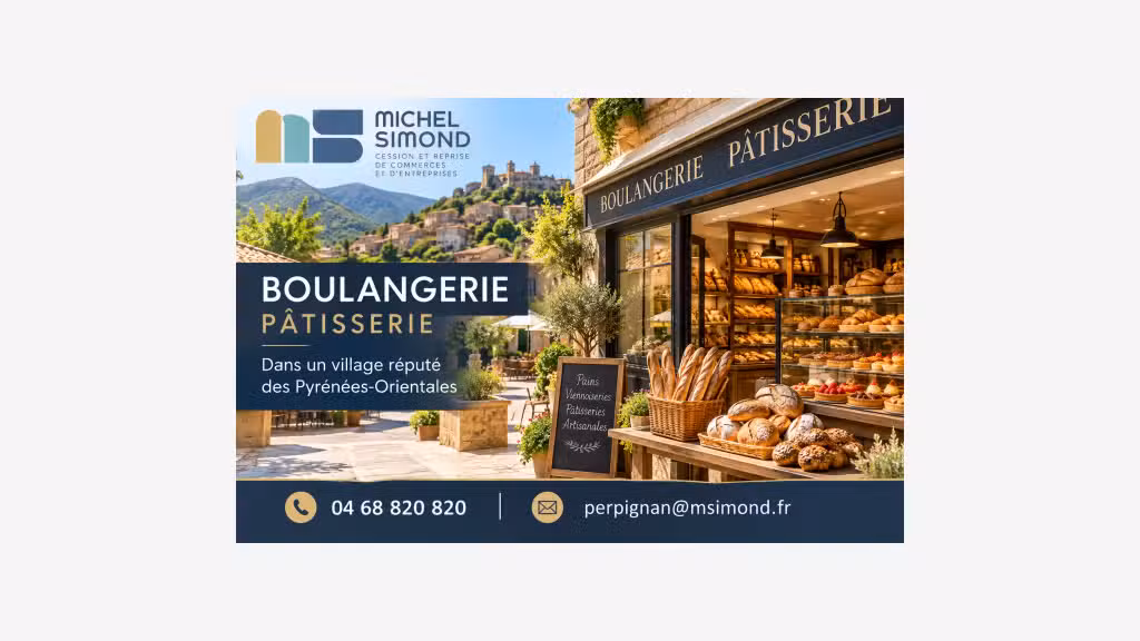 Vente boulangerie pâtisserie salon de thé 66