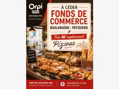 Cède boulangerie-pâtisserie-snack empl N°1 Pezenas