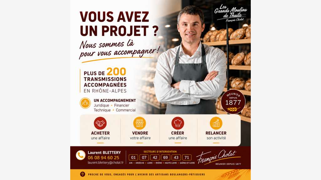 Vente magnifique boulangerie proche de Lyon