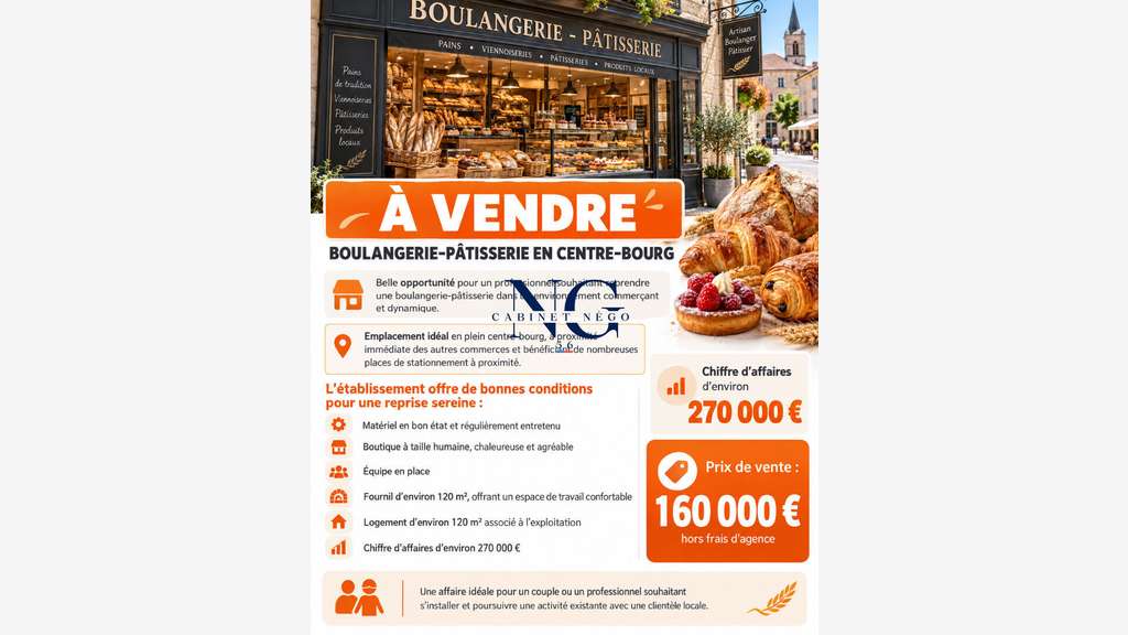 Vente FDC boulangerie pâtisserie sur Redon