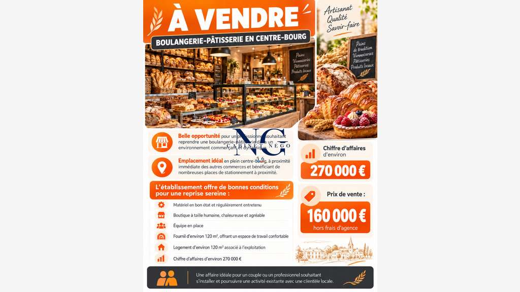 Vente FDC boulangerie pâtisserie sur Redon