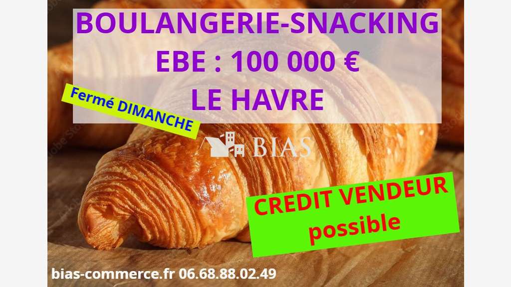Vente boulangerie pâtisserie snack Seine Maritime