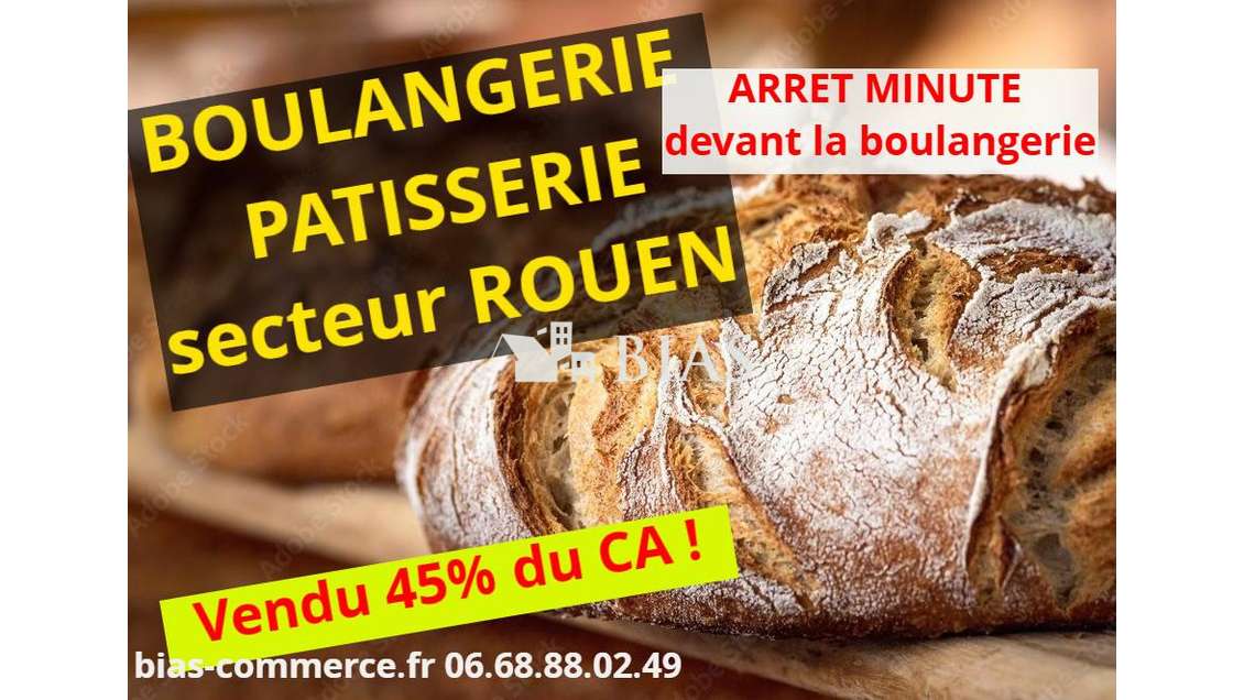 Cède boulangerie pâtisserie vendue 45 % du ca 76