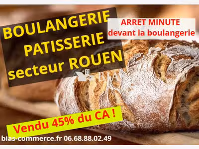 Cède boulangerie pâtisserie vendue 45 % du ca 76