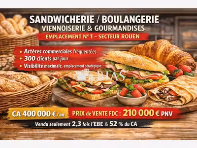 Vente boulangerie viennoiserie empl N°1 sur Rouen