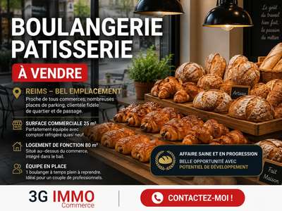 Vente boulangerie pâtisserie à Reims bel empl