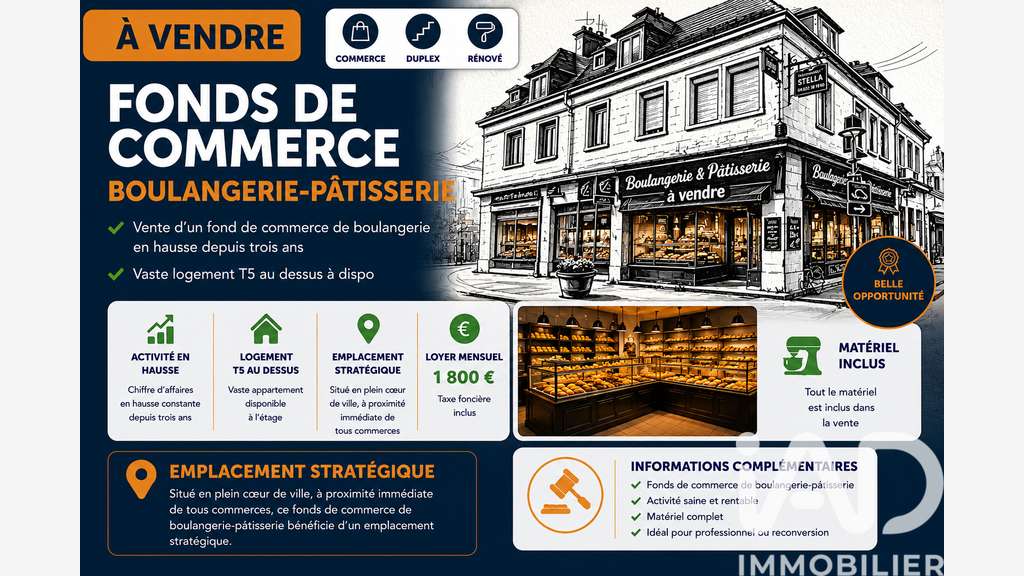 Vente boulangerie pâtisserie à Yerville centre
