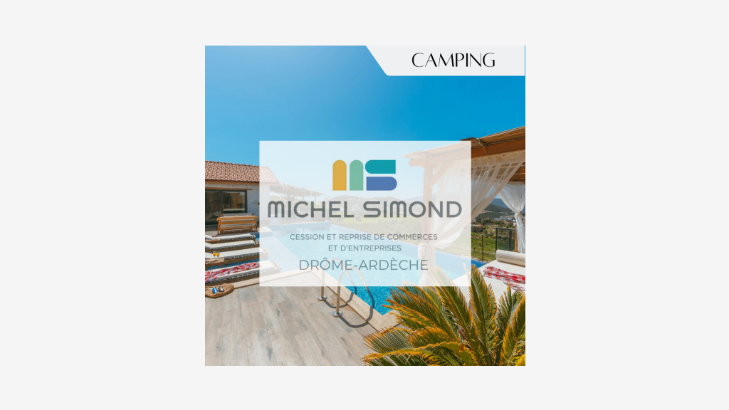 Vente camping familial 45 emplacements en Ardèche