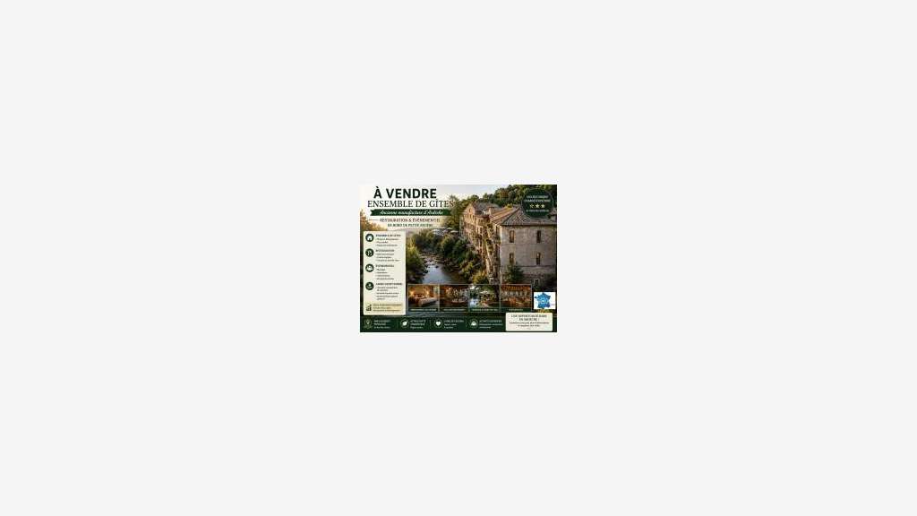 Vente Gîtes services et bar restauration Ardèche