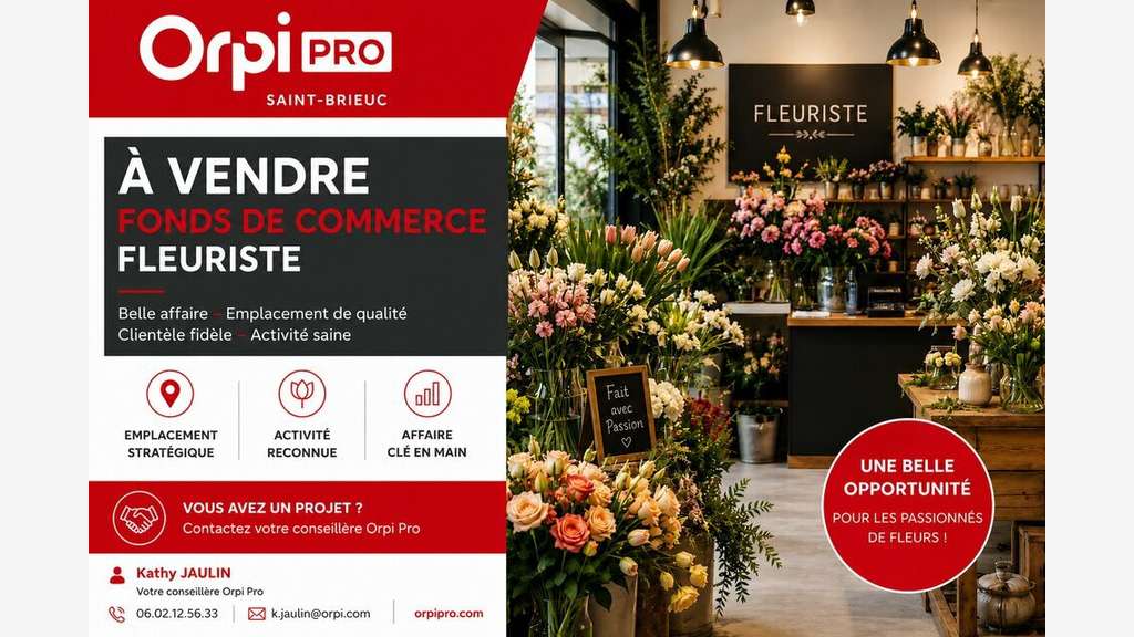 A vendre FDC fleuriste en centre-ville 22