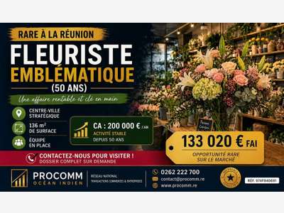 Vente FDC fleurs déco et accessoires à Saint Leu