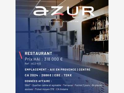 VENTE Restaurant avec terrasse dans Aix Centre