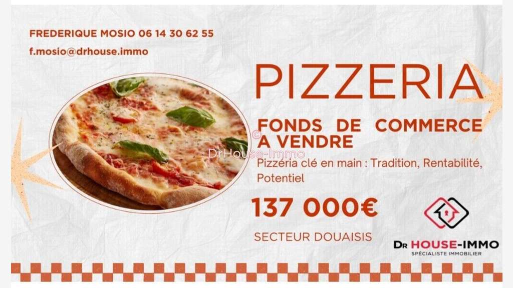 Vente pizzéria sur place vae clé en main à Douai
