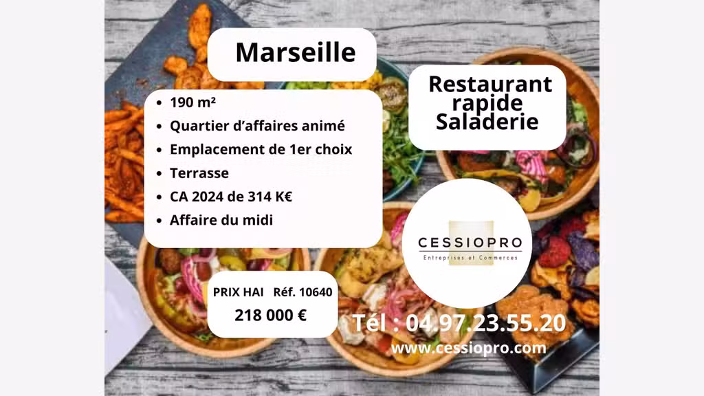 AV restaurant rapide avec terrasse à Marseille 