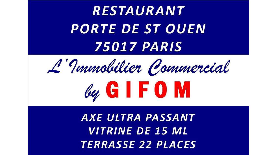 Vente fonds restauration fast food 75017 Paris