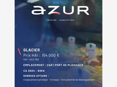 VENTE Glacier sur un port de plaisance dans le Var