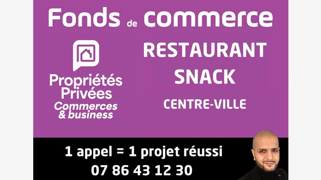 Vente restaurant fast-food 25 places 60m² Amiens