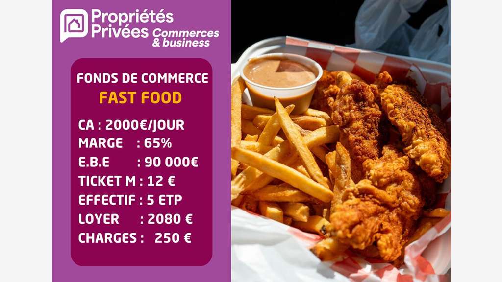 Vente restauration rapide au centre d'Amiens