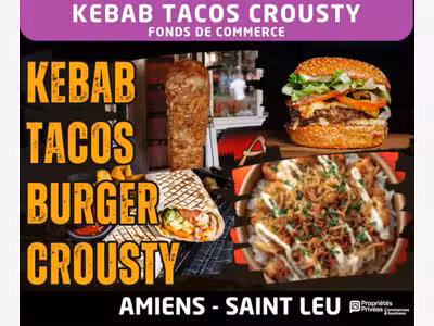 Cède fast food kebab 35 places à Amiens Saint Leu
