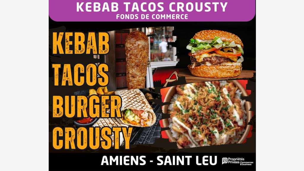 Cède fast food kebab 35 places à Amiens Saint Leu