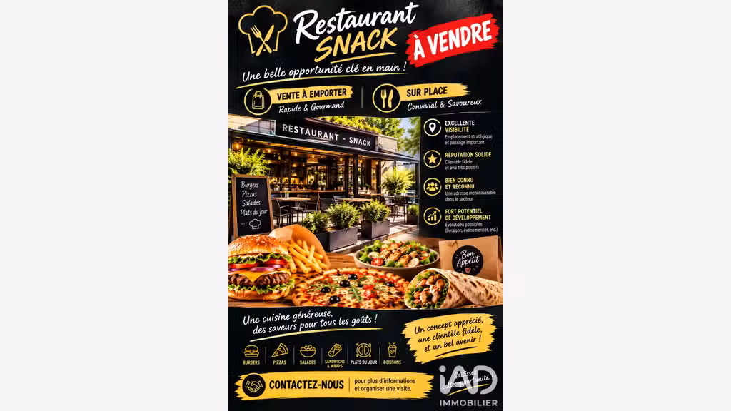 Vente restauration rapide avec terrasse à Antibes